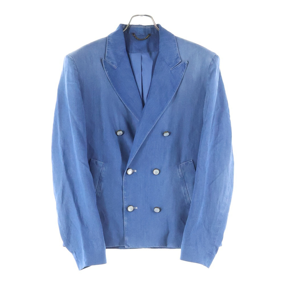 LOUIS VUITTON(ルイヴィトン) 24AWウォッシュ加工 ダブルブレスト ピークドラペル デニム テーラードジャケット インディゴ RM242MM KES HRJ21E