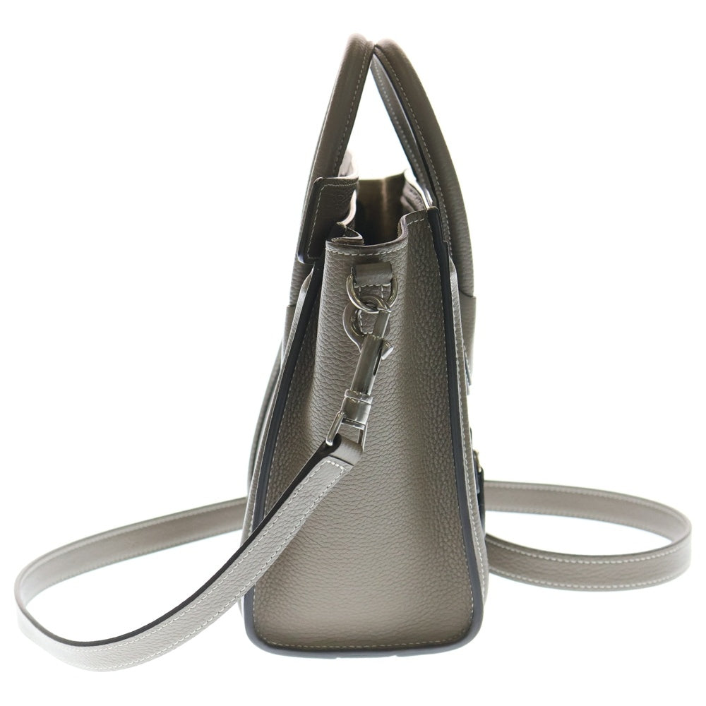 CELINE(セリーヌ) ラゲージ ナノ スリ 2WAY レザーハンドバッグ ショルダーバッグ グレージュ レディース