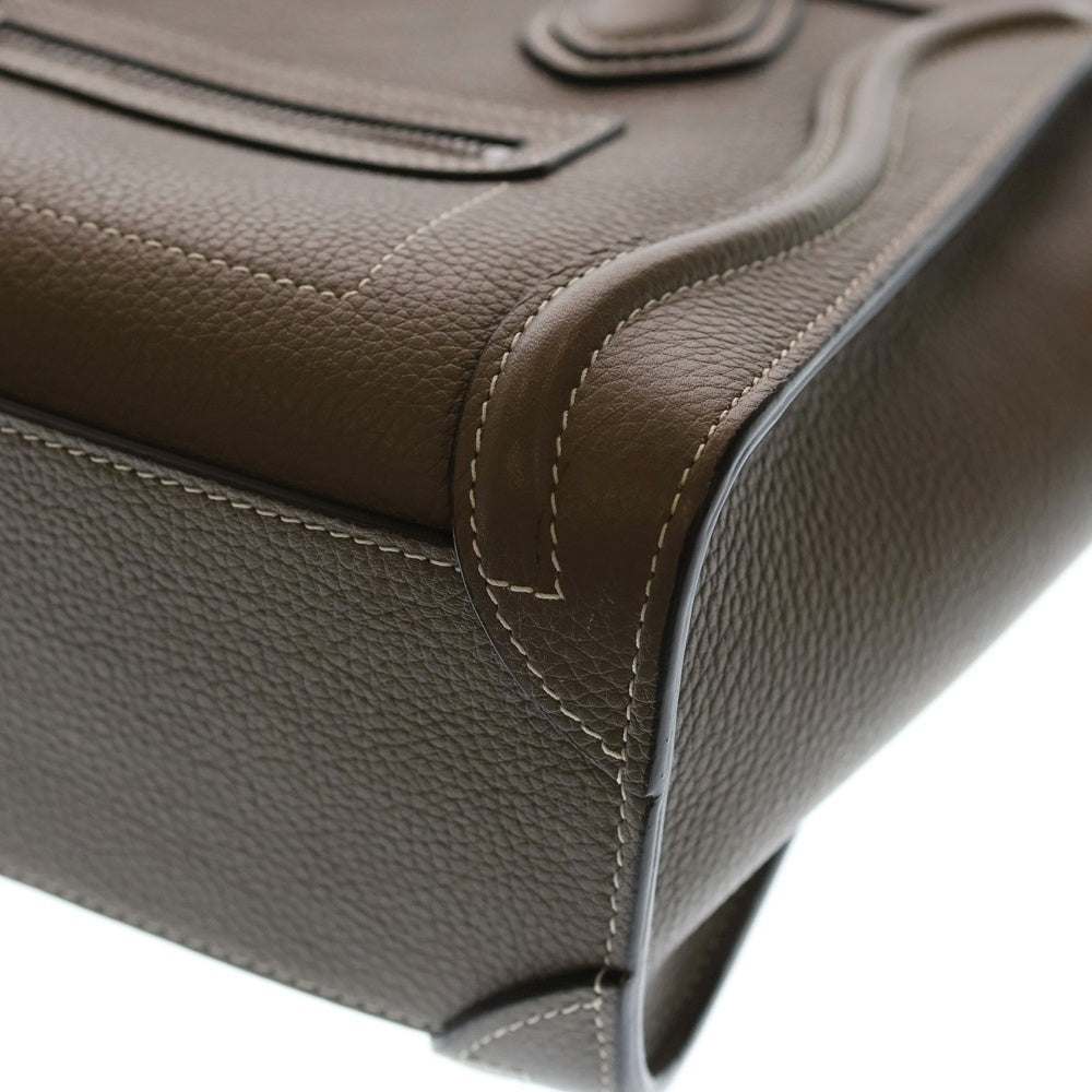 CELINE(セリーヌ) ラゲージ ナノ スリ 2WAY レザーハンドバッグ ショルダーバッグ グレージュ レディース