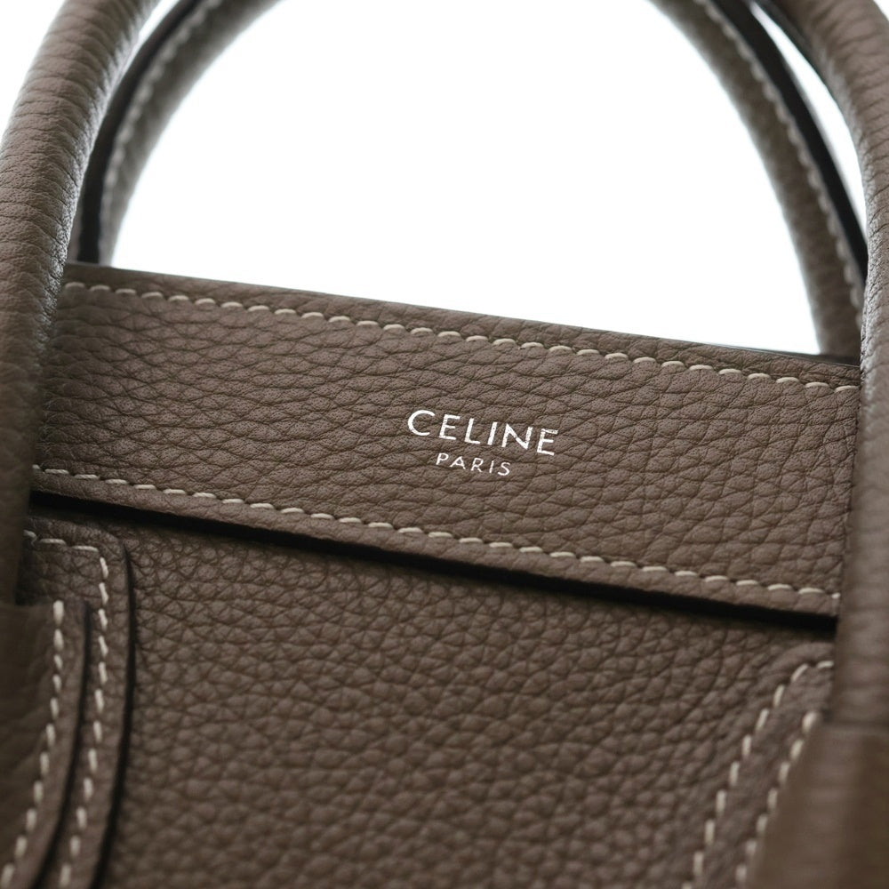 CELINE(セリーヌ) ラゲージ ナノ スリ 2WAY レザーハンドバッグ ショルダーバッグ グレージュ レディース