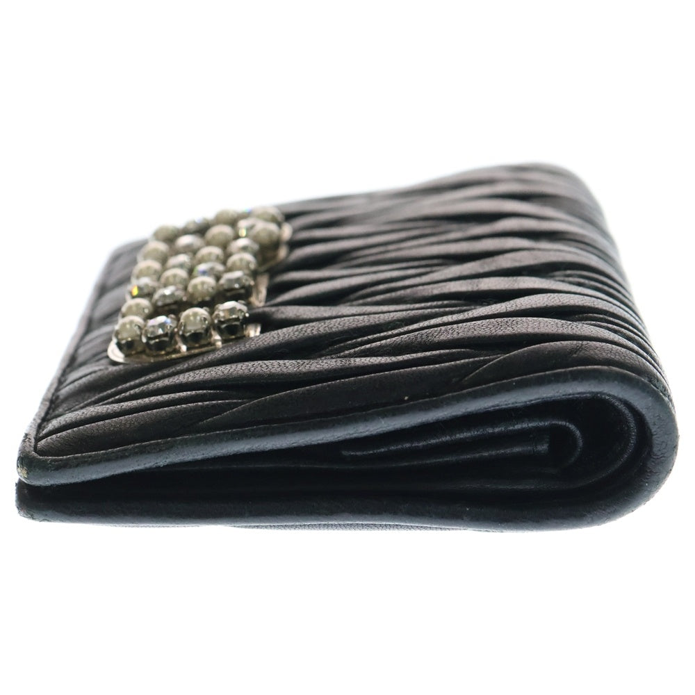 miumiu(ミュウミュウ) マテラッセ ビジュー コンパクトウォレット 二