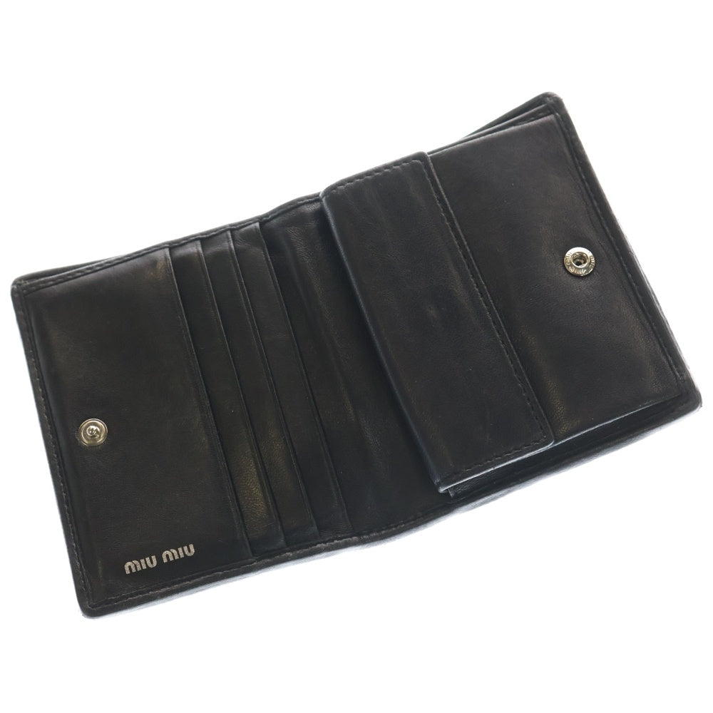 miumiu(ミュウミュウ) マテラッセ ビジュー コンパクトウォレット 二