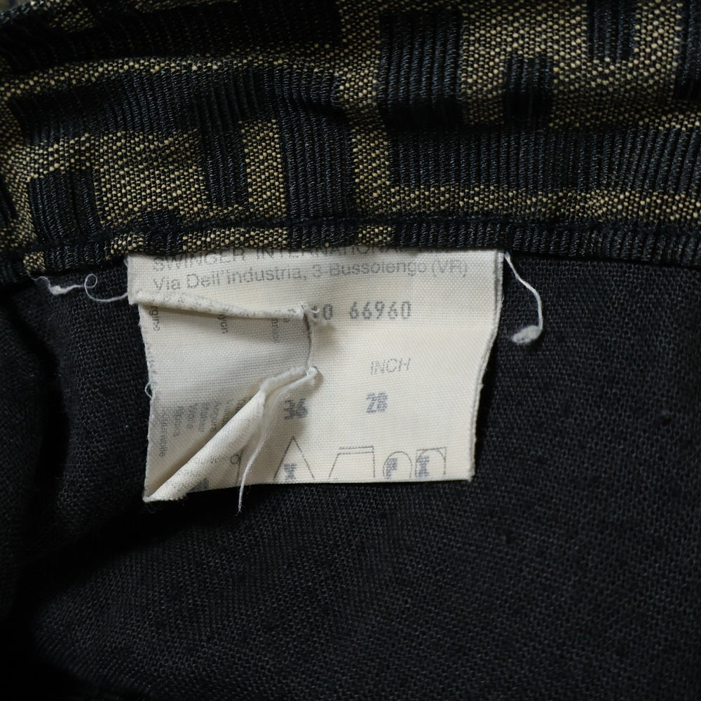 FENDI(フェンディ) ズッカ総柄ジャガード テーパードパンツ ジーンズ ブラウン レディース