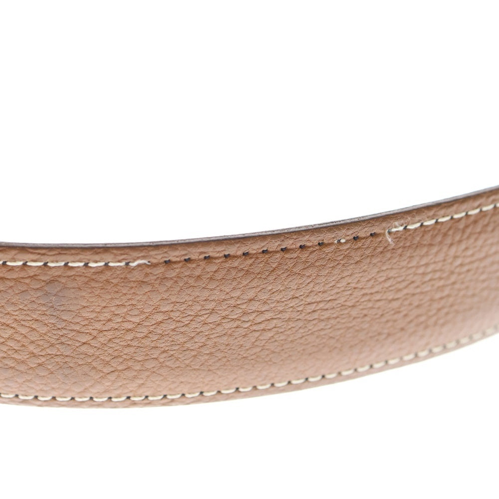 HERMES(エルメス) コンスタンス レザーベルト ブラック×ブラウン ゴールド金具 □F レディース