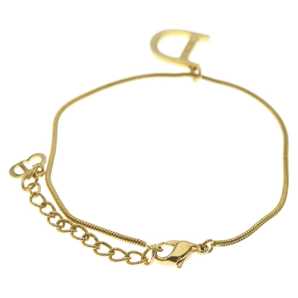 DIOR(ディオール) Dロゴ ブレスレット スネークチェーン ゴールド GP