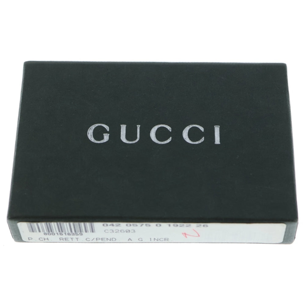 GUCCI(グッチ) キーリング キーホルダー バッグチャーム ブラック レザー シルバー金具 レディース