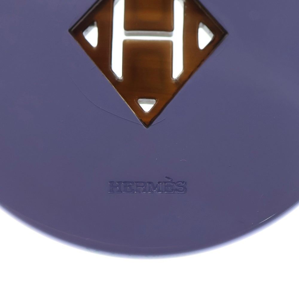 HERMES(エルメス) Hロゴ バッファローホーンネックレス ペンダント ライトパープル