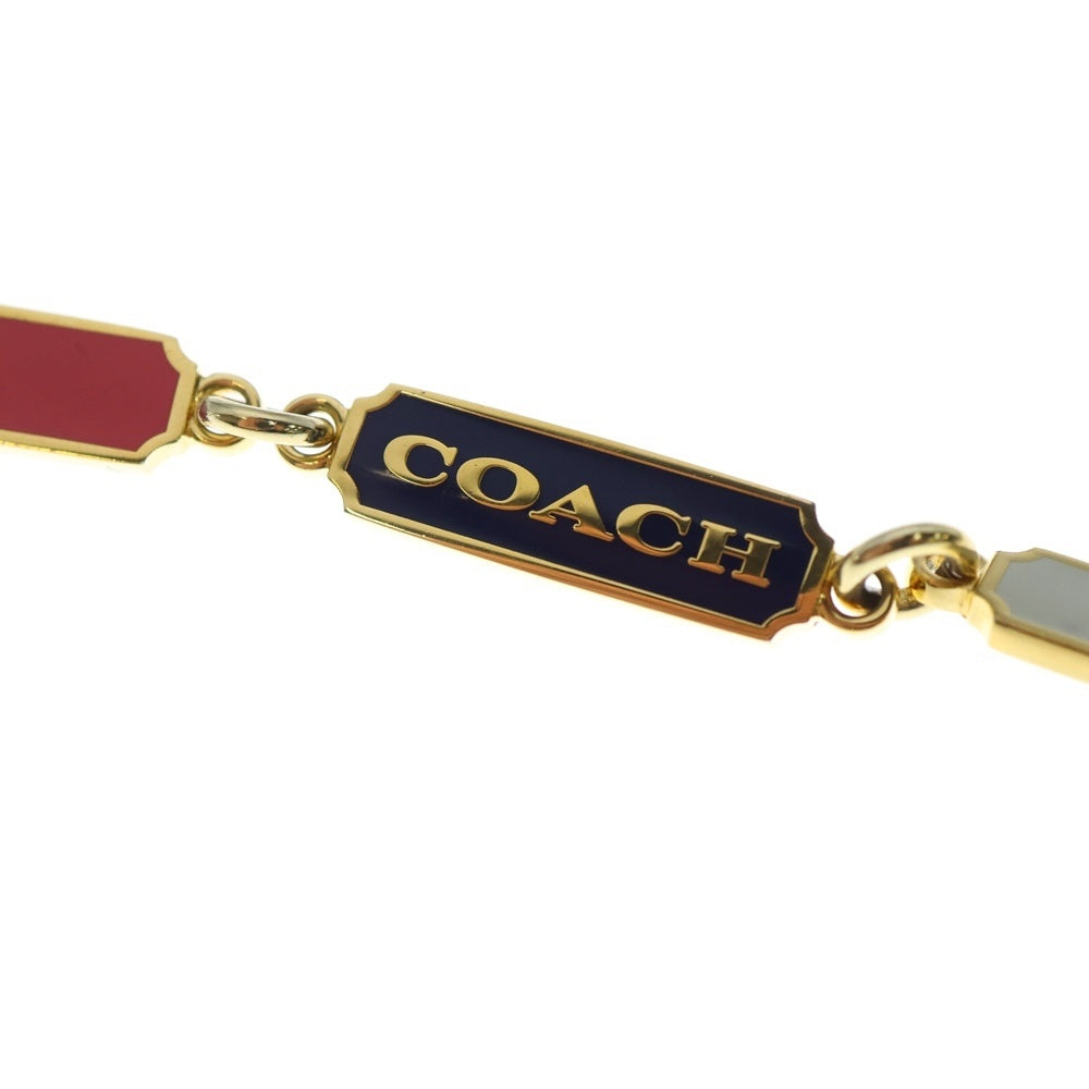 COACH(コーチ) マルチカラー ロゴプレート ロング ネックレス ゴールド レディース