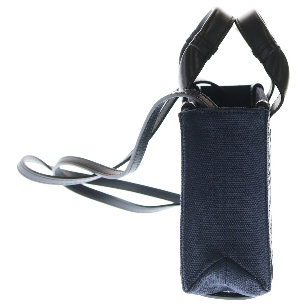 Chloe(クロエ) ウッディ ミニ 2WAYトートバッグ ハンドバッグ ブラック×ネイビー キャンバス×レザー