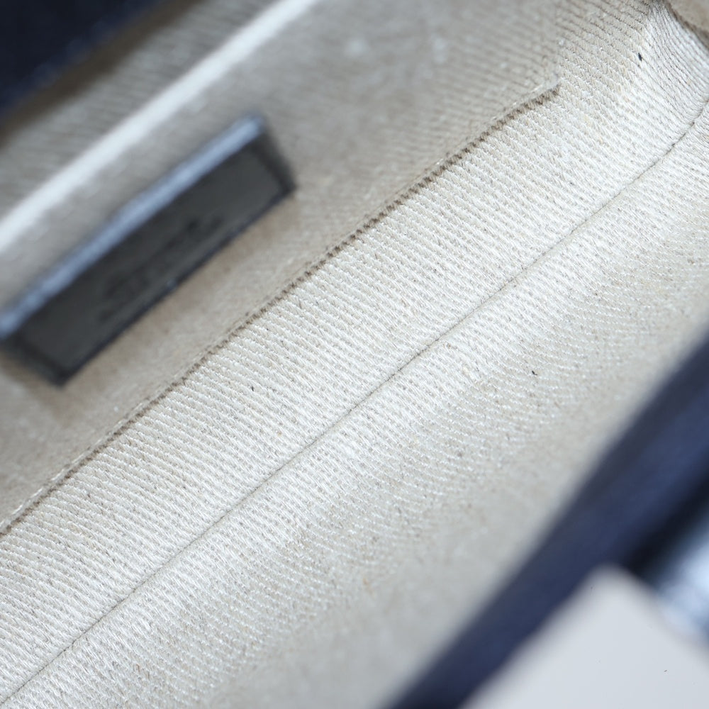 Chloe(クロエ) ウッディ ミニ 2WAYトートバッグ ハンドバッグ ブラック×ネイビー キャンバス×レザー