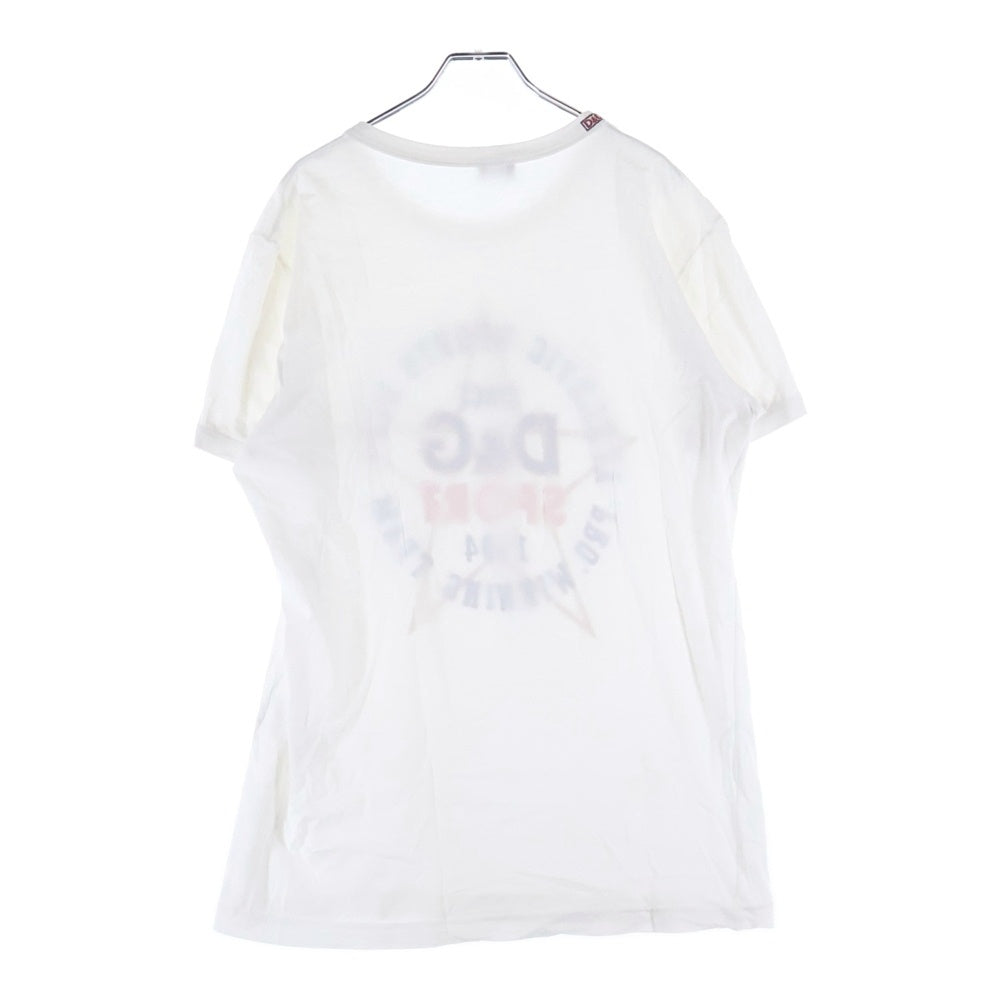 DOLCE & GABBANA(ドルチェアンドガッバーナ) ロゴプリント スター クルーネック 半袖Tシャツ カットソー ホワイト TRT026