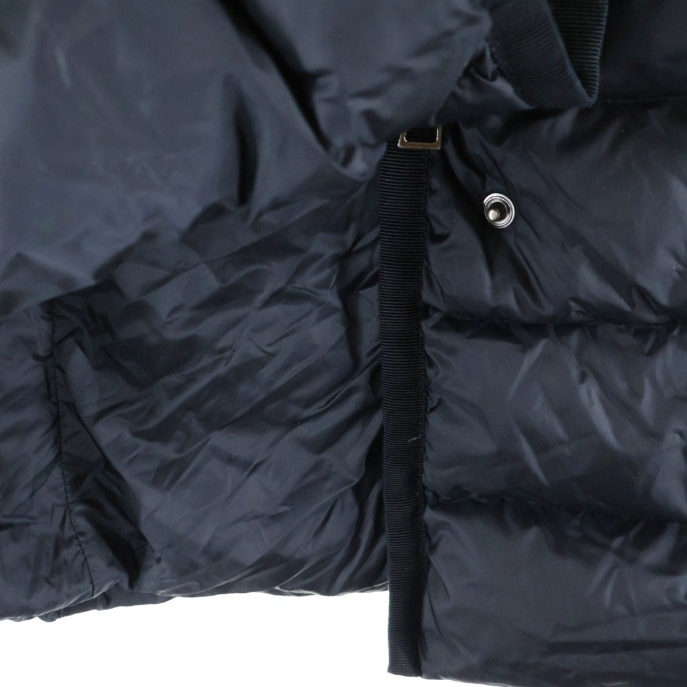 MONCLER(モンクレール) 17AW HERMINE エルミンヌ ワッペンロゴ フーデッド ジップアップ ダウン ロング ジャケット コート ブラック レディース C20934930005 53048