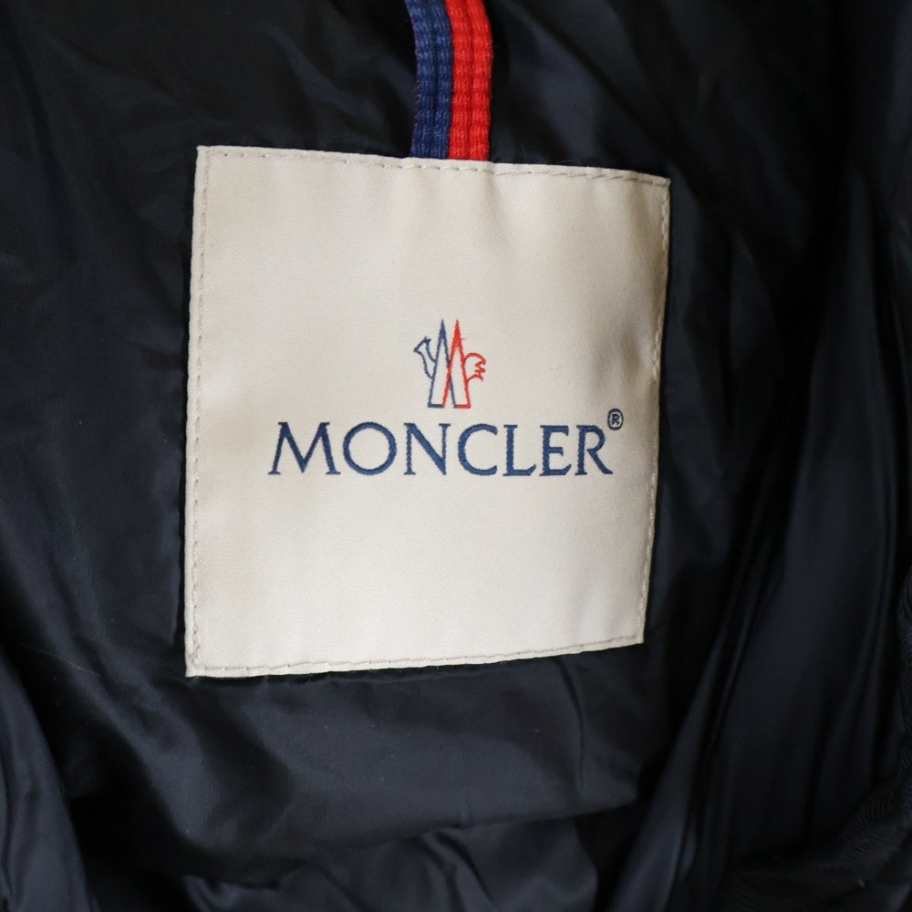 MONCLER(モンクレール) 17AW HERMINE エルミンヌ ワッペンロゴ フーデッド ジップアップ ダウン ロング ジャケット コート ブラック レディース C20934930005 53048