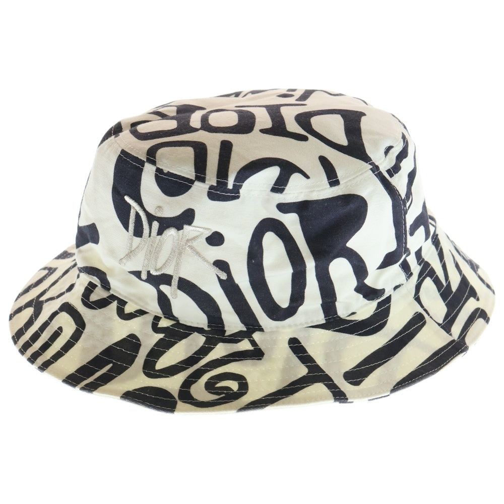 DIOR(ディオール) ×STUSSY バケットハット ホワイト コットン #L 07014692220 レディース