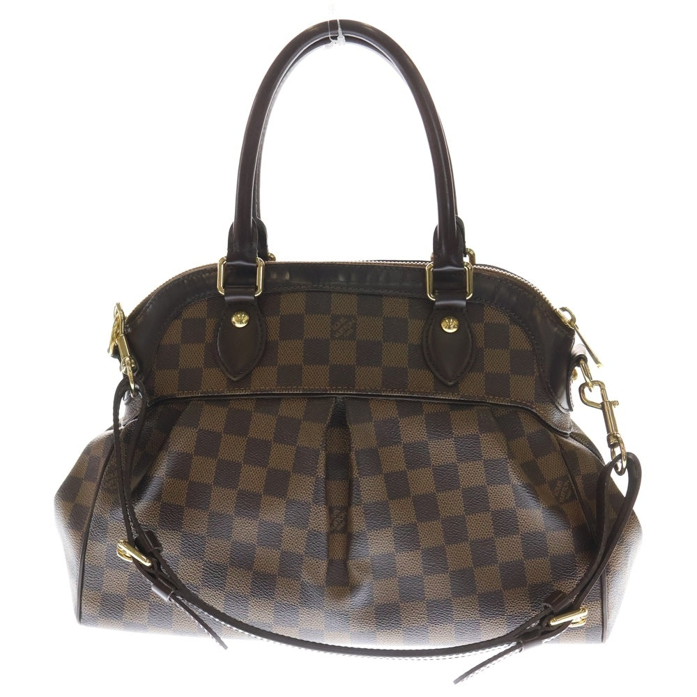 LOUIS VUITTON(ルイヴィトン) ダミエ トレヴィPM ハンドバッグ ショルダーバッグ ブラウン レザー×PVC N51997 ゴールド金具 レディース