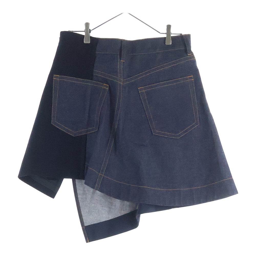 Sacai(サカイ) 24SS アシンメトリー メルトンウール切り替え デニム