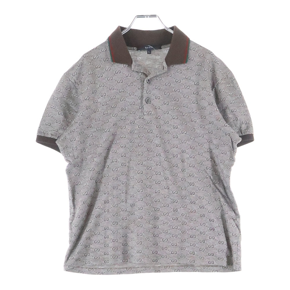 GUCCI(グッチ) GG総柄 コットン 半袖 ポロシャツ ブラウン 251623 レディース