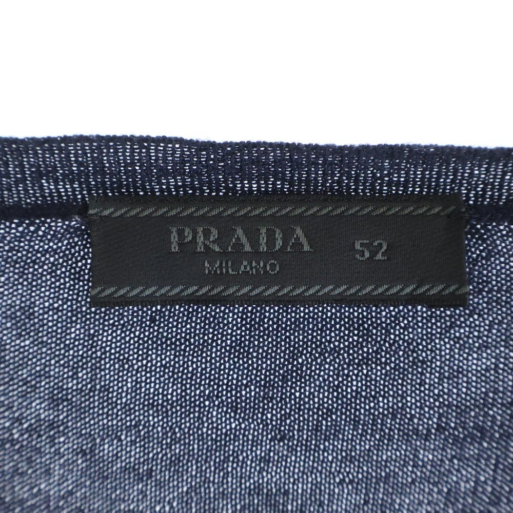 PRADA(プラダ) 11AW シルク混 カシミヤ Vネック プルオーバー 長袖ニット セーター ネイビー UMM941 レディース