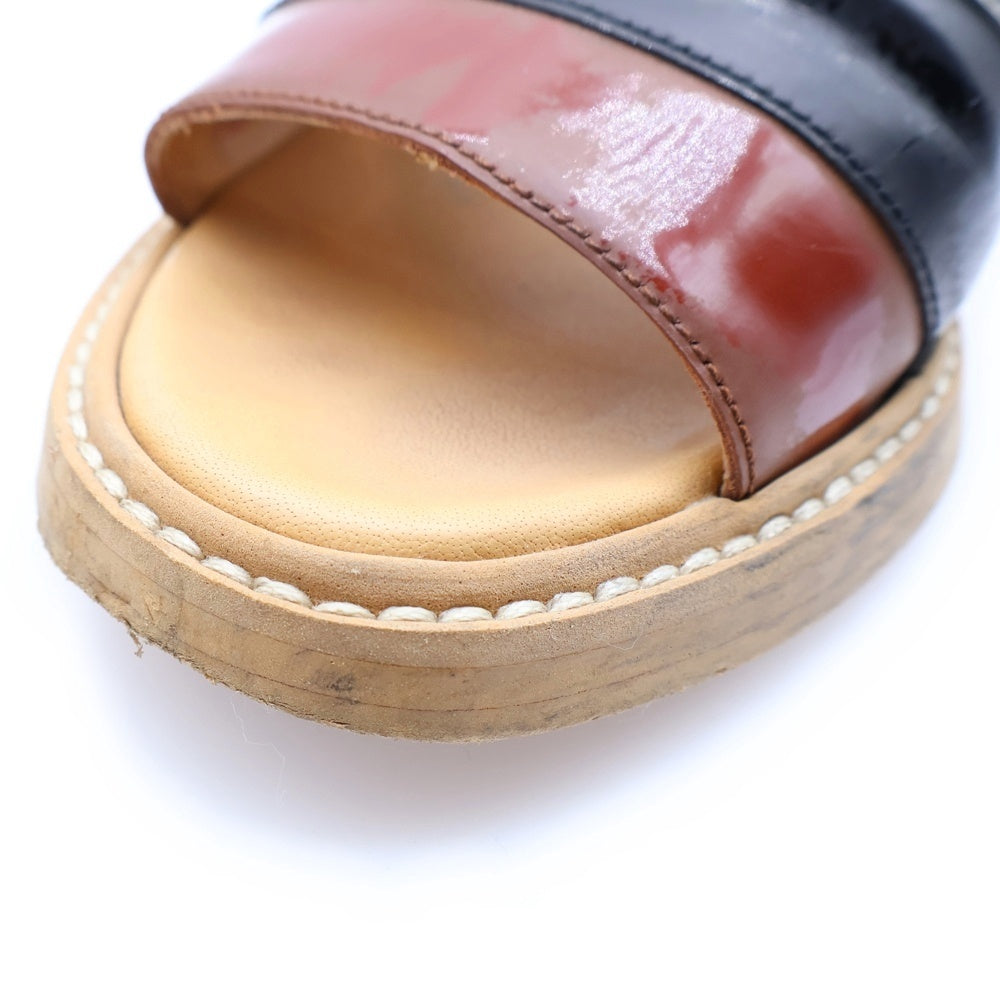 MM6 Maison Margiela(エムエムシックスメゾンマルジェラ) クリアヒール パテントレザー ストラップサンダル シューズ ブラウン/グレー レディース
