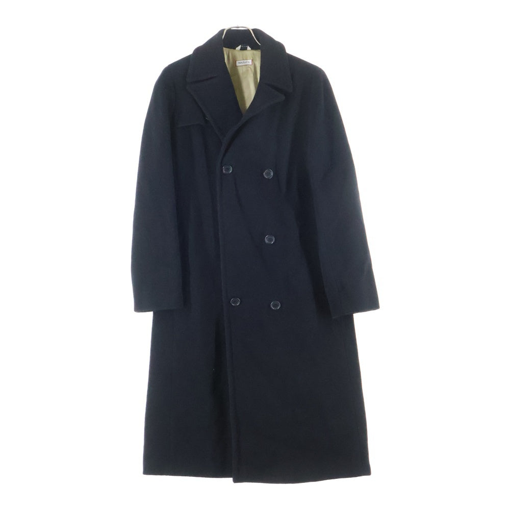 MAX&CO(マックス アンド コー) メルトンウール ダブルブレスト チェスターコート ブラック レディース