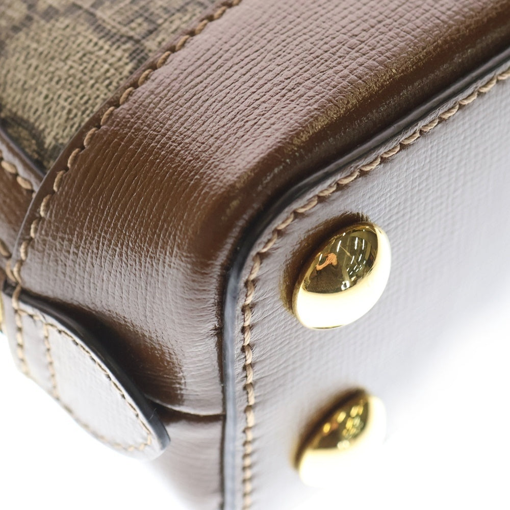 GUCCI(グッチ) GGスプリーム ミニ トップハンドルバッグ 2WAY レザーハンドバッグ ショルダーバッグ ブラウン 640716 レディース