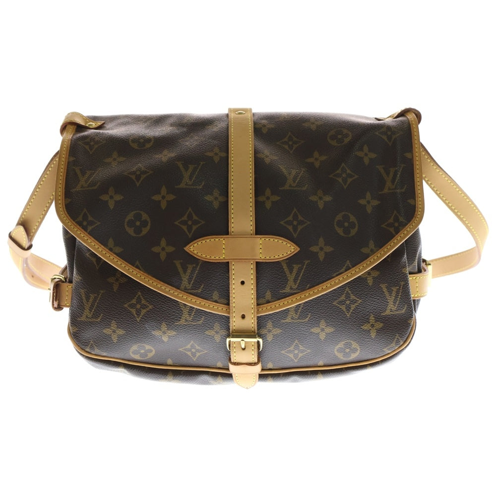 LOUIS VUITTON(ルイヴィトン) モノグラム ソミュール30 ショルダーバッグ ブラウン PVCレザー M42256 レディース