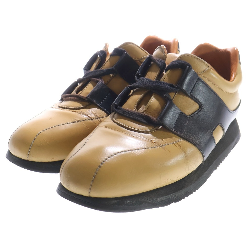 HERMES(エルメス) Hロゴ レザー レースアップ ローカットシューズ