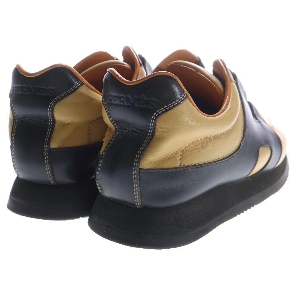 HERMES(エルメス) Hロゴ レザー レースアップ ローカットシューズ