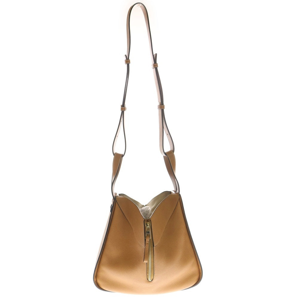 LOEWE(ロエベ) ハンモック スモール アナグラムロゴ レザー 2WAY ハンド ショルダーバッグ ゴールド金具 ブラウン レディース