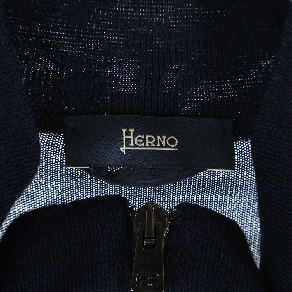HERNO(ヘルノ) ダウン切替ニットカーディガン ブルゾン ネイビー MC0008U-70025-9290