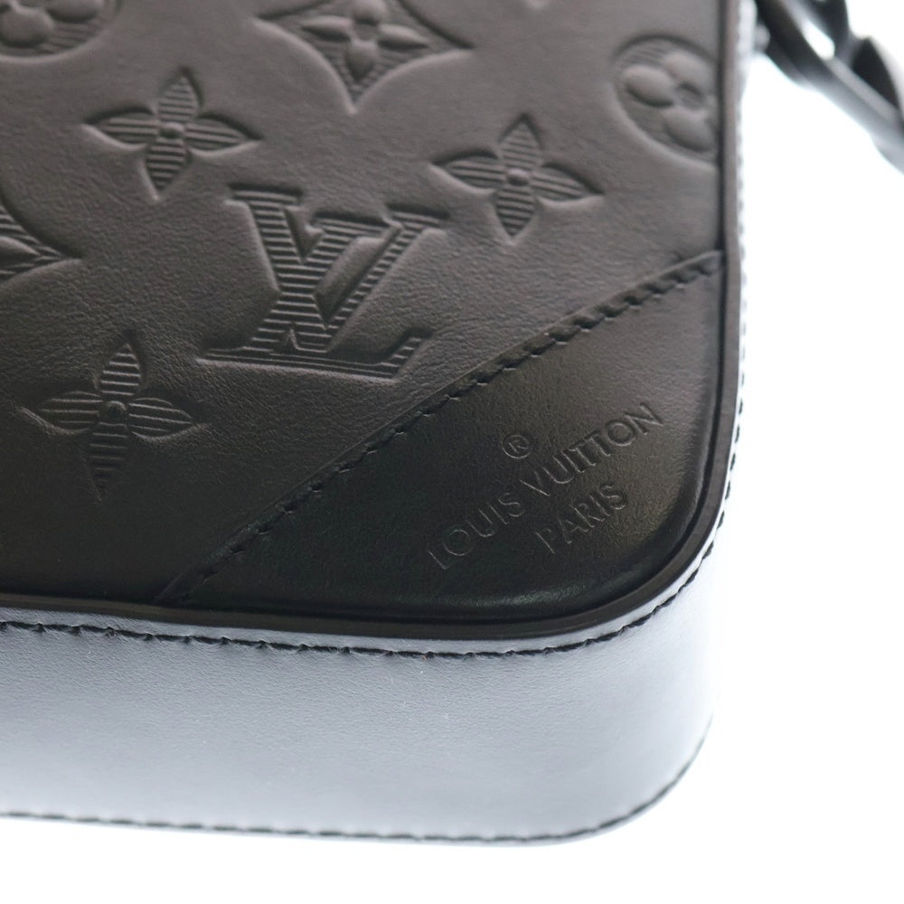 LOUIS VUITTON(ルイヴィトン) モノグラム シャドウ デュオ メッセンジャーバッグ ショルダーバッグ ブラック レザー M69827 ブラック金具 レディース