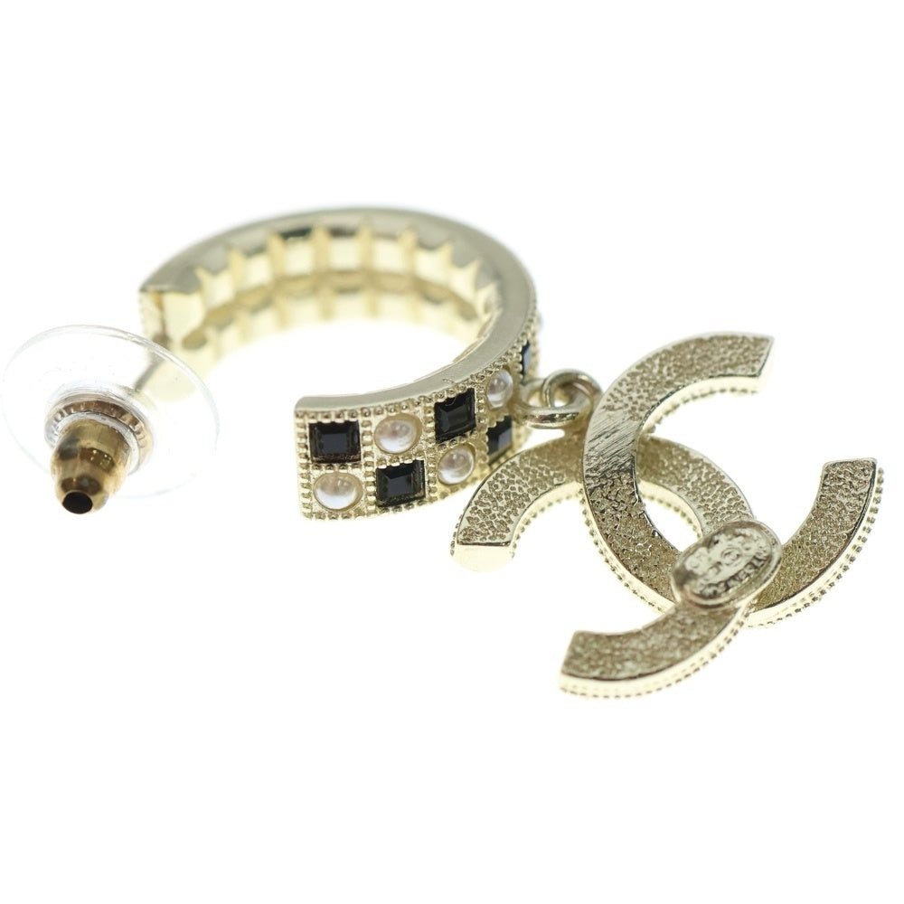 CHANEL(シャネル) ココマーク ロゴラインストーン フープピアス