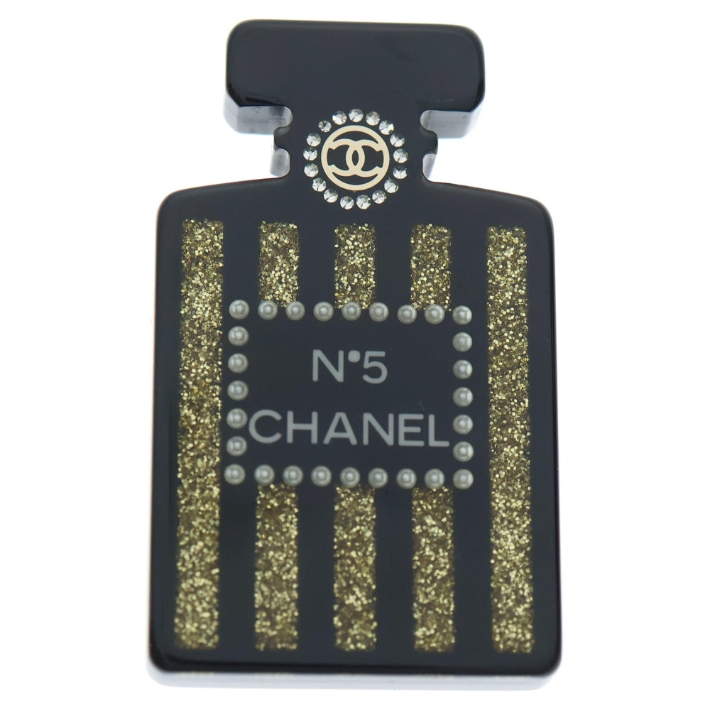 CHANEL(シャネル) ブローチ ブラック×ゴールド GP 17A レディース
