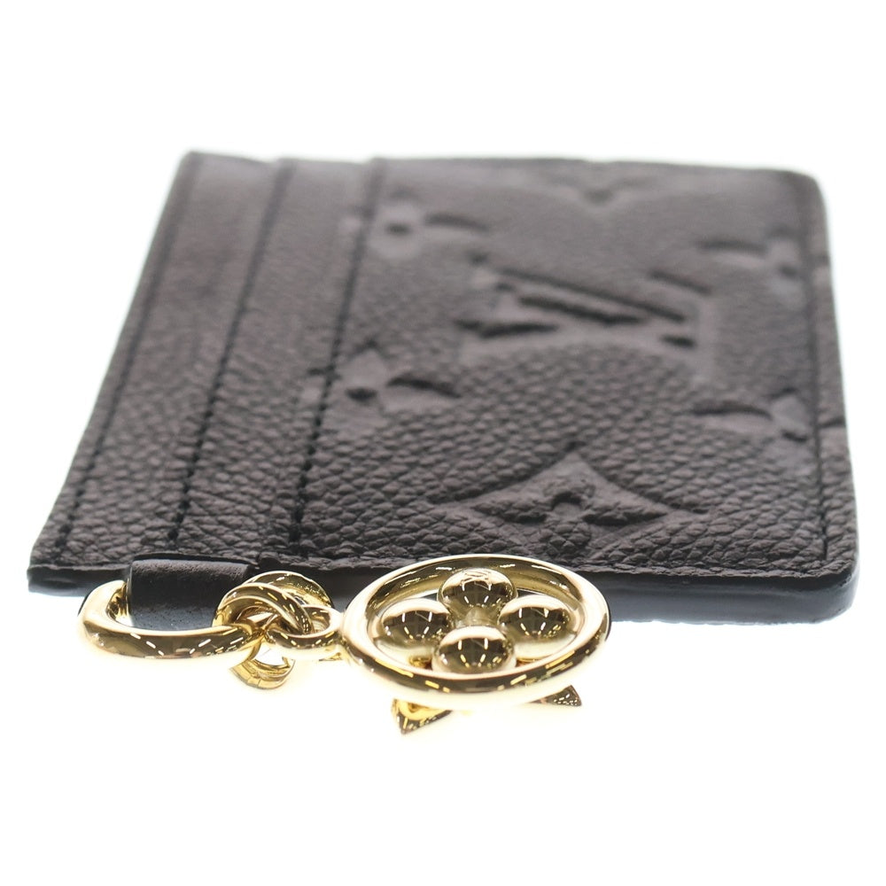 LOUIS VUITTON(ルイヴィトン) ポルトカルト LVチャーム モノグラム アンプラント レザー カードケース ゴールド金具 ブラック M82132