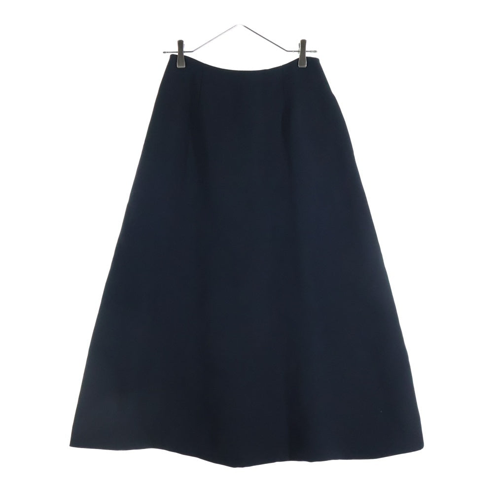 Christian Dior(クリスチャンディオール) シルク混 ウール フレア ロング スカート ブラック レディース 221J84S1166