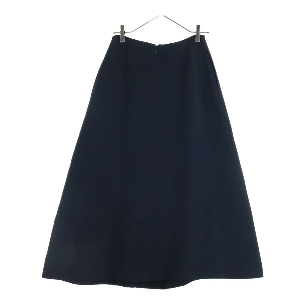 Christian Dior(クリスチャンディオール) シルク混 ウール フレア ロング スカート ブラック レディース 221J84S1166