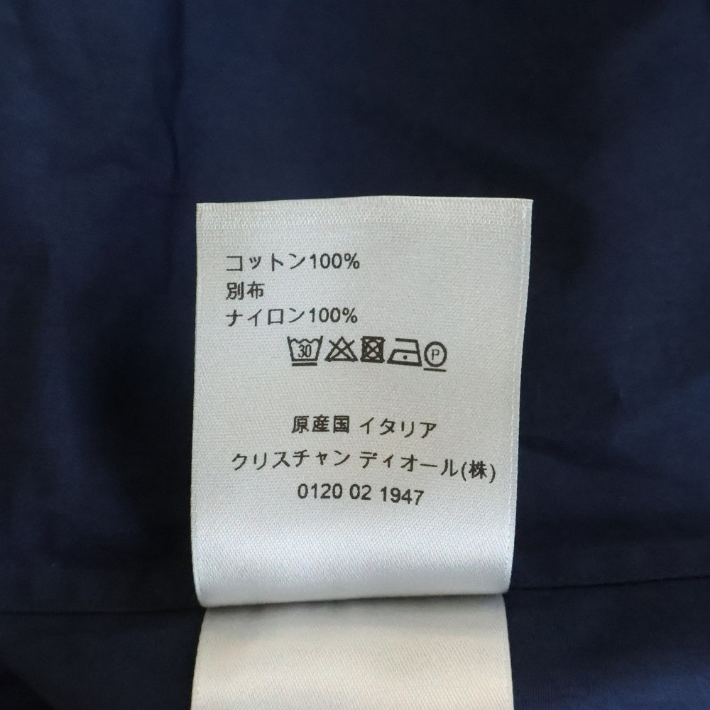 DIOR(ディオール) BEE ロゴ刺繍 ステッチポケット 比翼ボタン 半袖シャツ ネイビー 863C531K1581 レディース