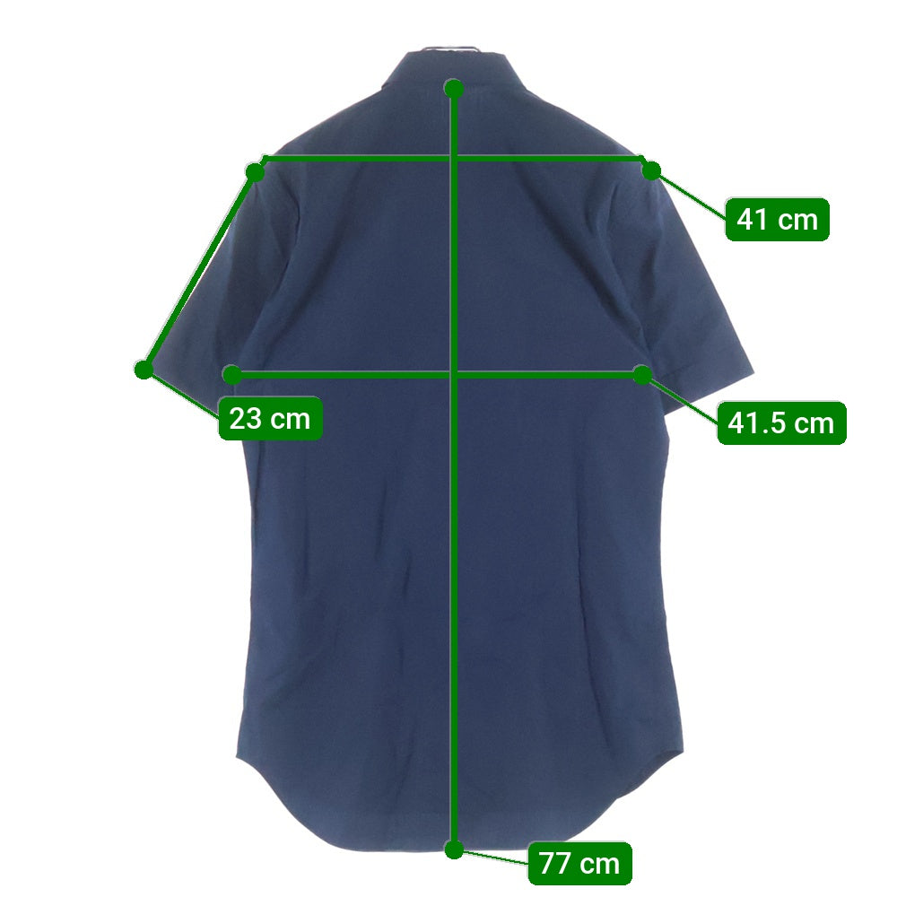 DIOR(ディオール) BEE ロゴ刺繍 ステッチポケット 比翼ボタン 半袖シャツ ネイビー 863C531K1581 レディース