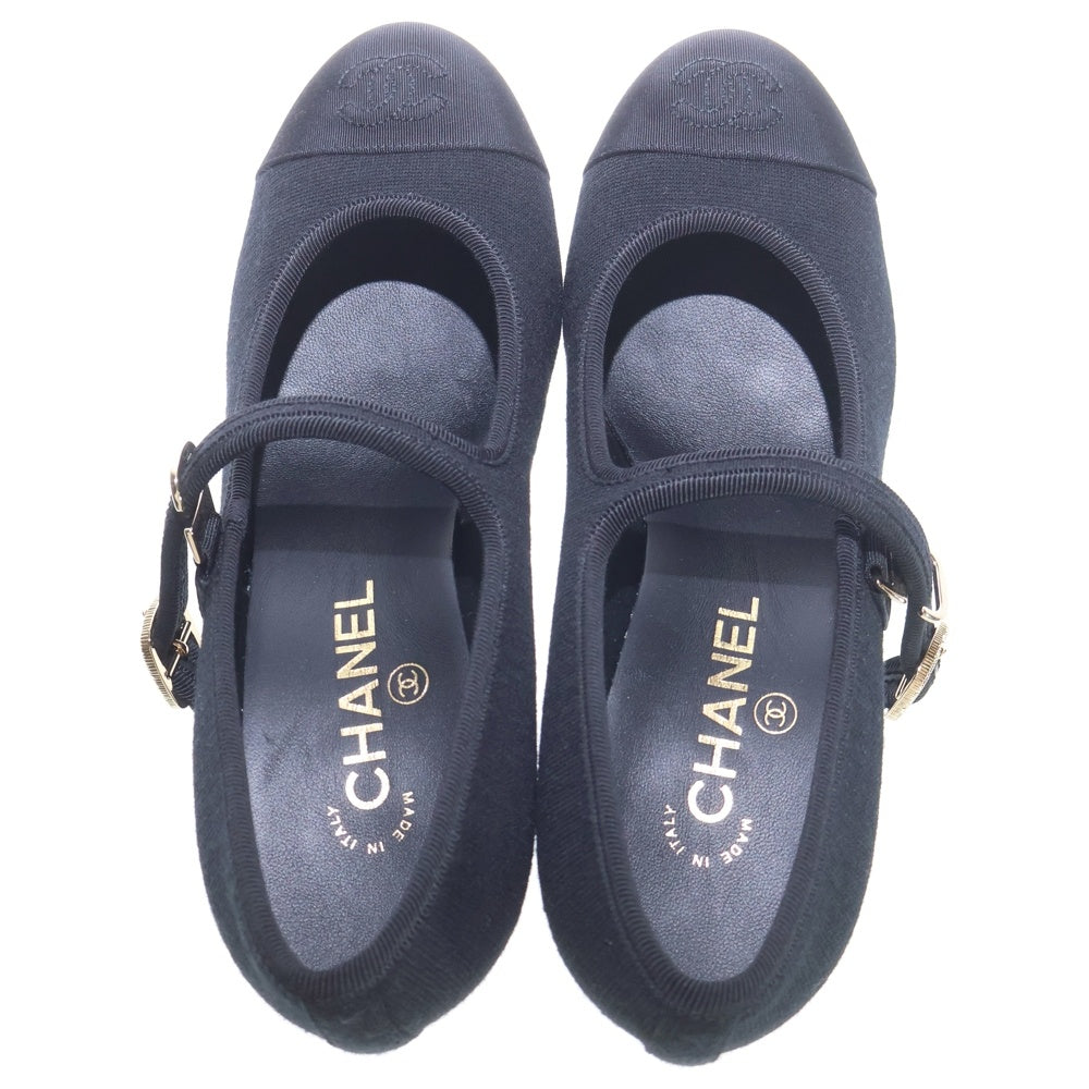 CHANEL(シャネル) パンプス メリージェーン ブラック キャンバス