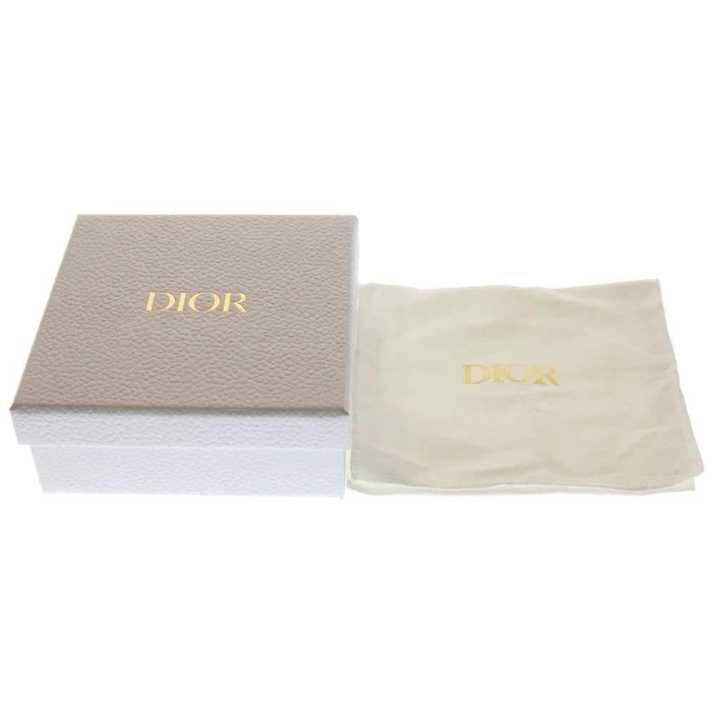 Christian Dior(クリスチャンディオール) カナージュ 三つ折り財布 コンパクトウォレット コインケース スモーキーブルー レザー ゴールド金具 レディース