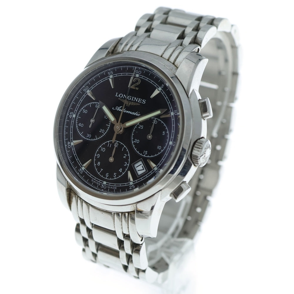 LONGINES(ロンジン) L2.752.4.52.6 サンティミエ 黒文字盤 SS/AT ステンレス 自動巻き 腕時計