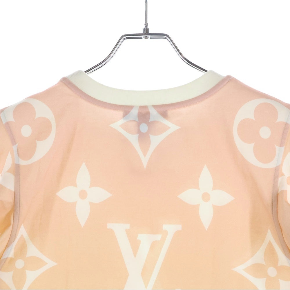 LOUIS VUITTON(ルイヴィトン) 21AW サンライズ モノグラム グラデーションプリント フリルスリーブ チェーン装飾 クルーネック 半袖Tシャツ カットソー レディース RW212J DT1 FLTS01