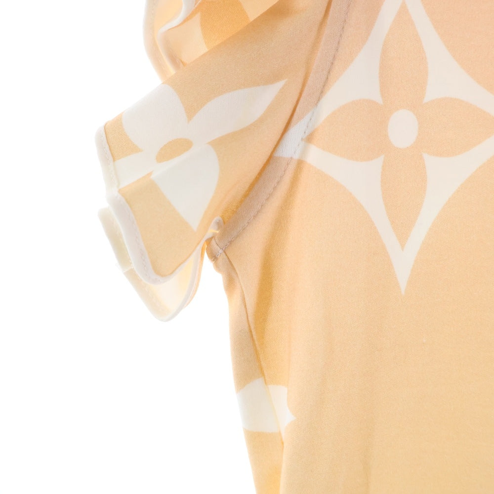 LOUIS VUITTON(ルイヴィトン) 21AW サンライズ モノグラム グラデーションプリント フリルスリーブ チェーン装飾 クルーネック 半袖Tシャツ カットソー レディース RW212J DT1 FLTS01