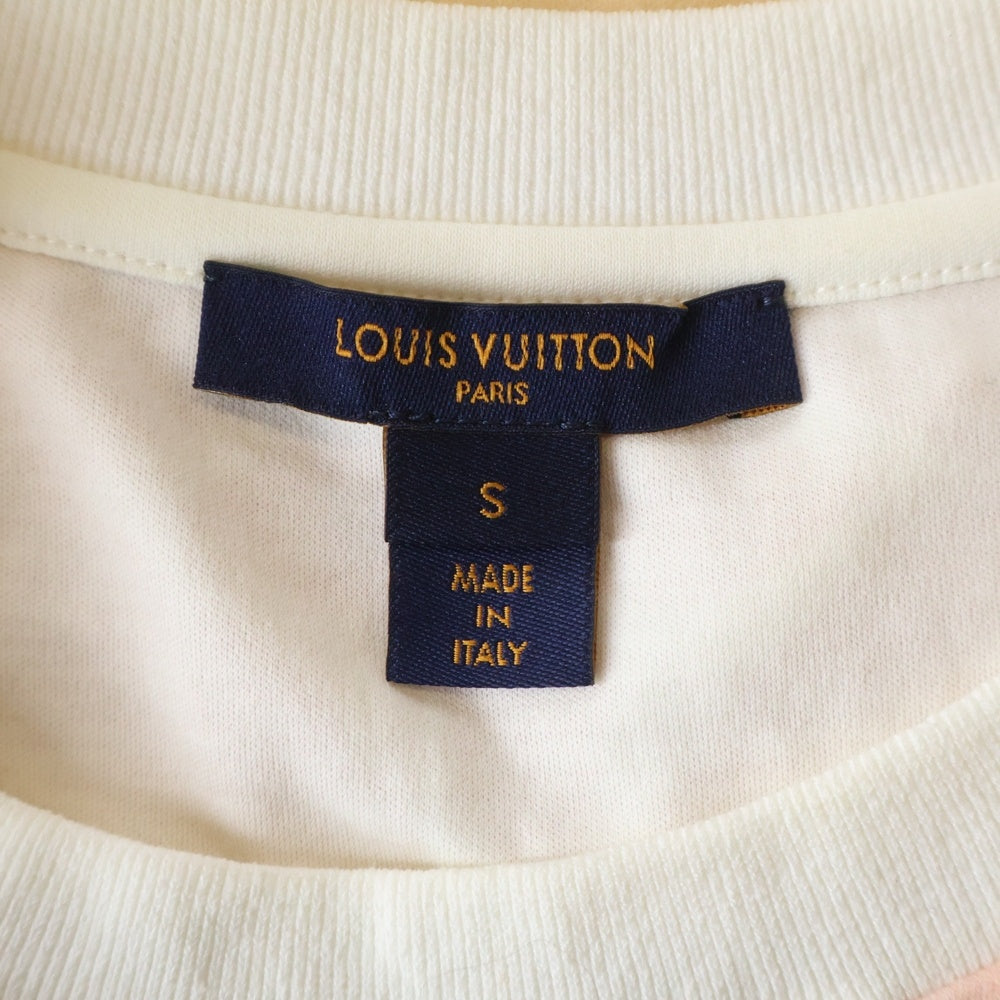 LOUIS VUITTON(ルイヴィトン) 21AW サンライズ モノグラム グラデーションプリント フリルスリーブ チェーン装飾 クルーネック 半袖Tシャツ カットソー レディース RW212J DT1 FLTS01