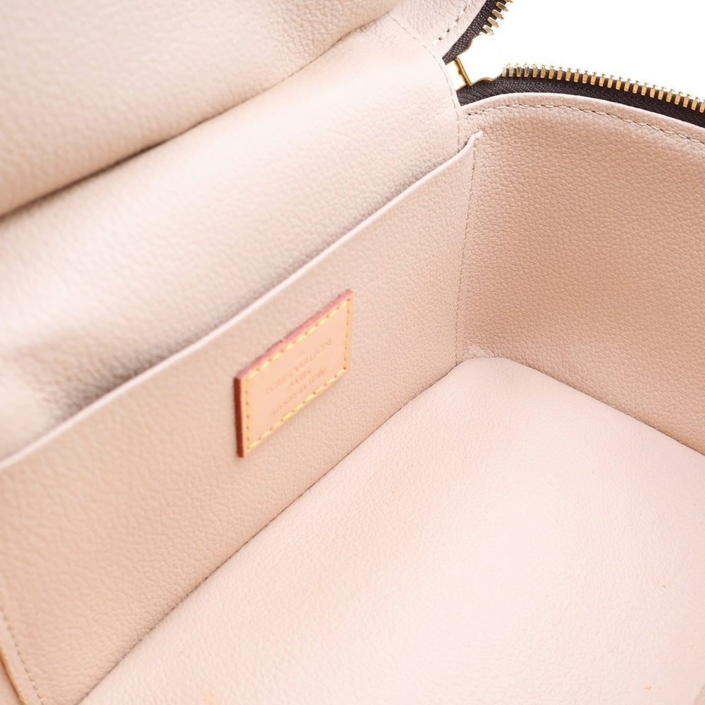 LOUIS VUITTON(ルイヴィトン) モノグラム ニースミニ バニティ メイクポーチ ケース ハンドバッグ ブラウン レザー×PVC M44495 ゴールド金具 レディース