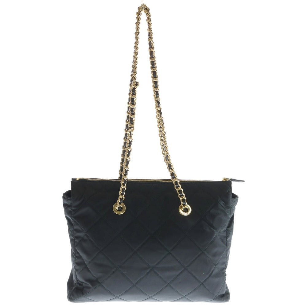 PRADA(プラダ) キルティング チェーントートバッグ 2WAYバッグ ハンドバッグ ショルダーバッグ ブラック ナイロン 1BG551 ゴールド金具 レディース