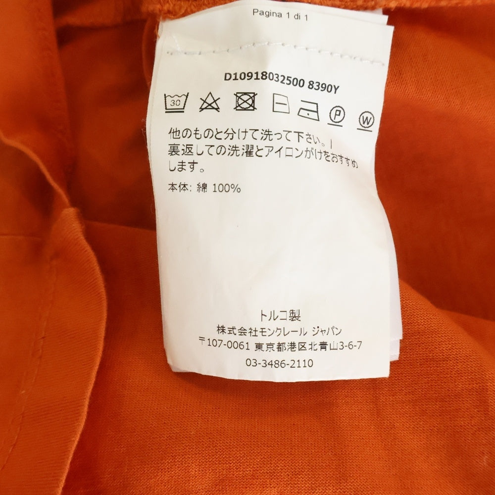 MONCLER(モンクレール) 18SS ワッペンロゴ クルーネック 半袖Tシャツ カットソー オレンジ D10918032500 8390Y