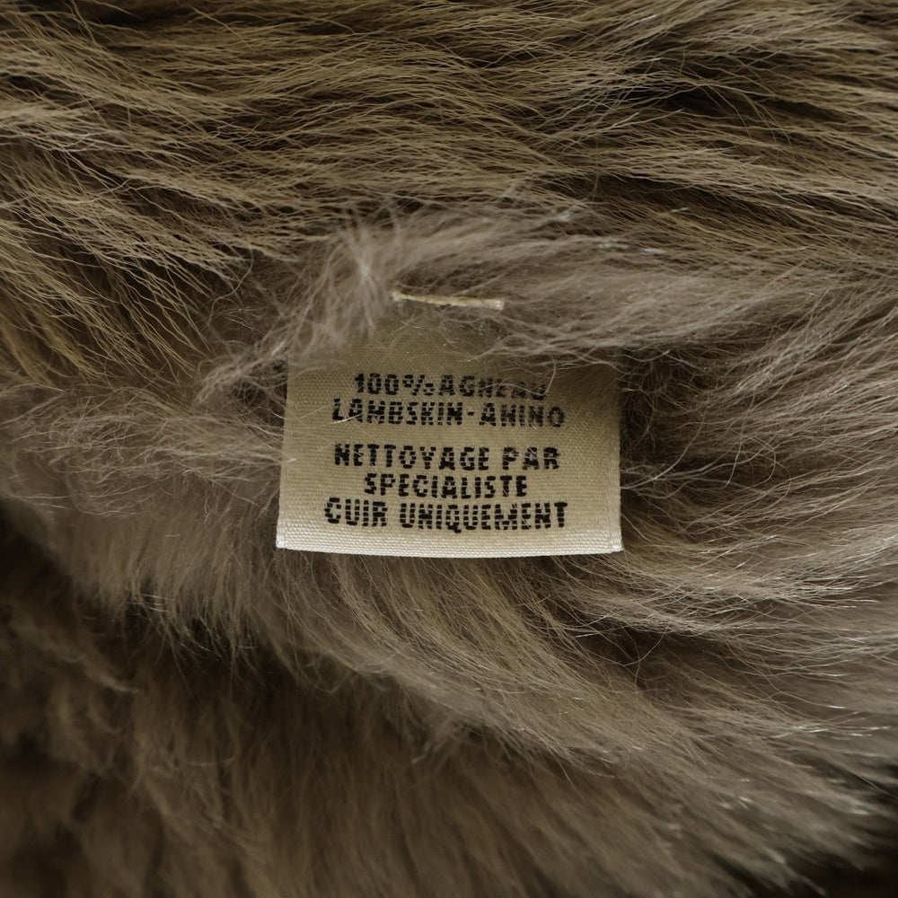 HERMES(エルメス) ムートン ラムスキン スエード コンビレザー ボアライニング ベスト ベージュ レディース