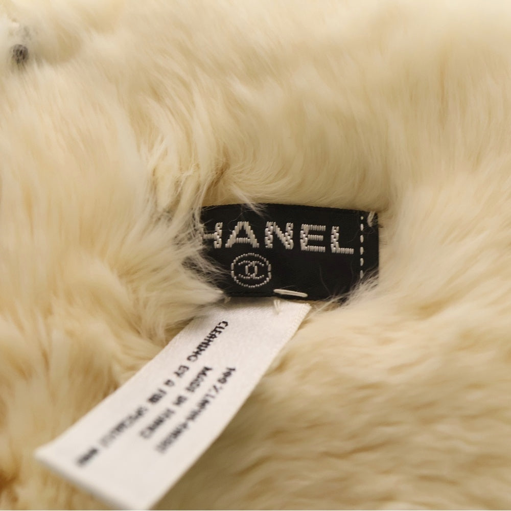 CHANEL(シャネル) ココマーク ラビットファー マフラー ショール アイボリー レディース