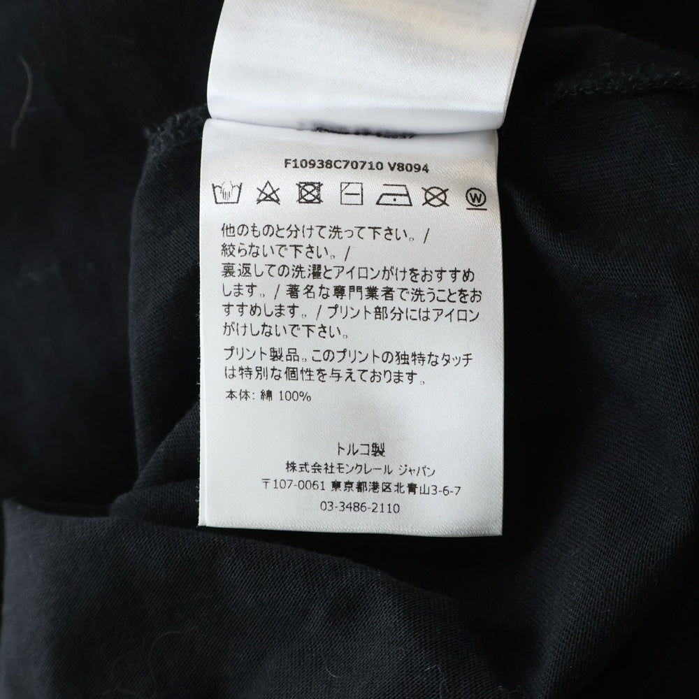 MONCLER(モンクレール) ロゴプリント クルーネック 半袖Tシャツ カットソー ブラック F10938C70710 V8094 レディース